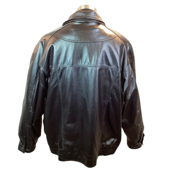 Wilsons Leather Moto Bomber Mens 3X Genuine Leather Jacket Wool Thinsulate Insul - Picture 4 of 16